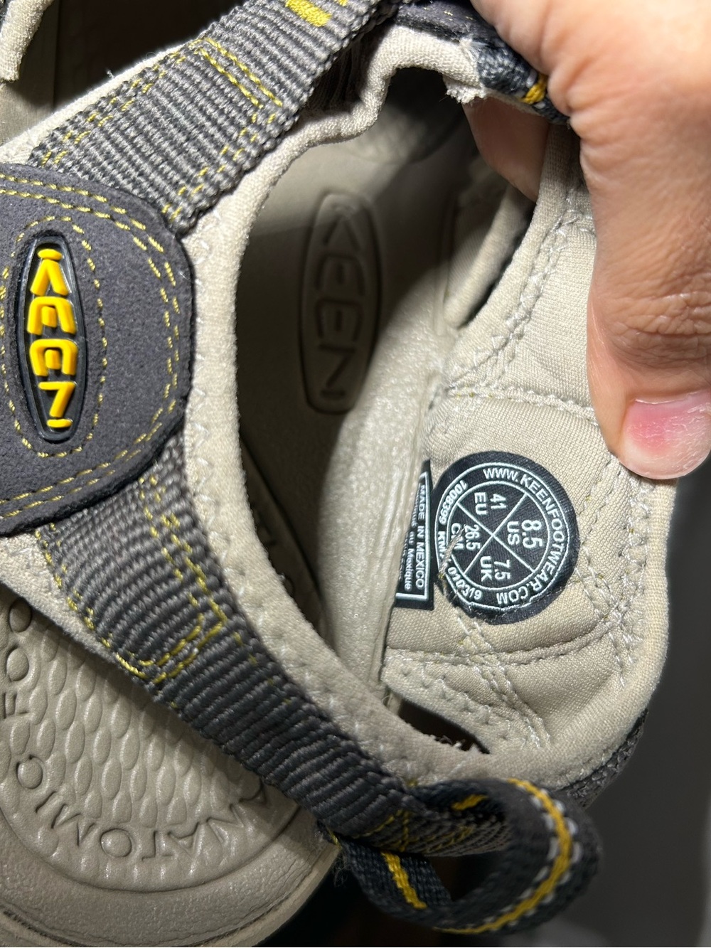 Keen Men's Gray and Yellow Waterproof Sport Sandals - Picture 5 of 6